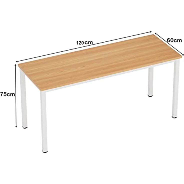 SogesHome Computertisch Schreibtisch 120 x 60 x 75 cm PC Schreibtisch Büro Schreibtisch Workstation für Home Office Verwenden Schreibtisch, Esstisch Konferenztisch, AC3BW-120-SH – Bild 3