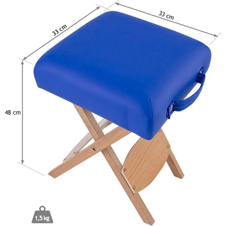 QUIRUMED Klapphocker aus Holz mit Sitz, gepolstert in der Farbe Lila, Mehrzweck, Beistelltisch, Fußstütze, Kunstleder, transportabel, bis 100 kg, 33 x 33 x 48 – Bild 2