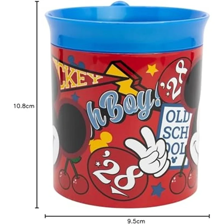 Disney Mickey Mouse Becher Mikrowellengeeigneter Kunststoffbecher 400 ml – Motivbecher für Kinder – Bild 4