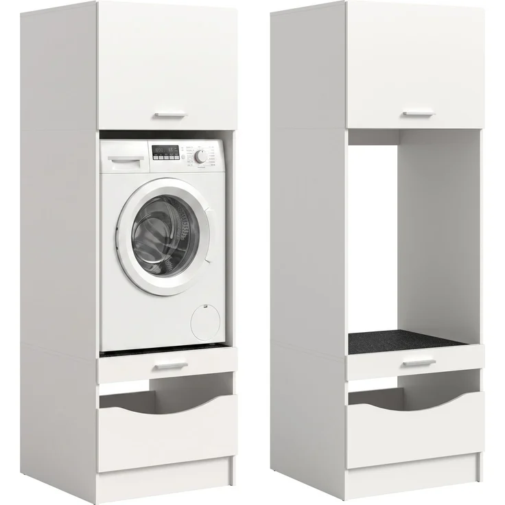 Waschmaschinenschrank (B/H/T: 66x195x68 cm) in weiß Nachbildung – Bild 1