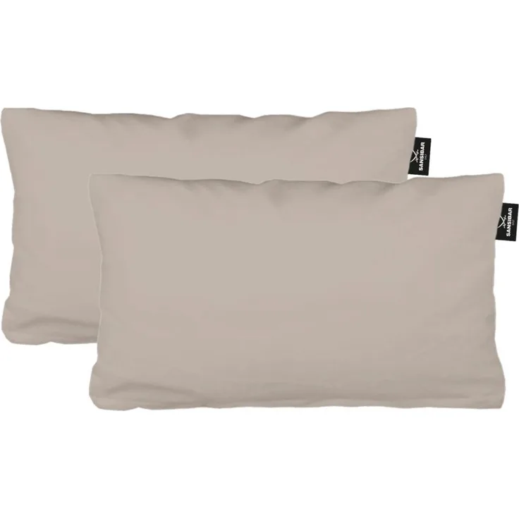 Sansibar Sylt Kissenbezug 2er Set Uni Jersey Kissenhülle, 40x80 cm, edlem Sansibar Steg-Fähnchen, (2 Stück), 2er Set, perfekter, faltenfreier Sitz, Antipilling Ausrüstung