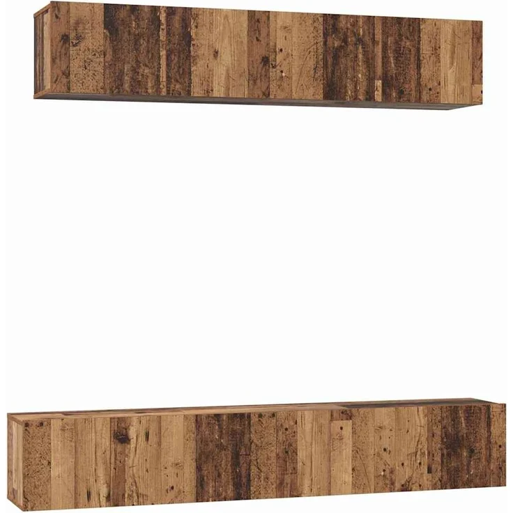 vidaXL TV-Schrankset Wandmontiert 5 pcs Altholz Holzwerkstoff 3393405 – Bild 1
