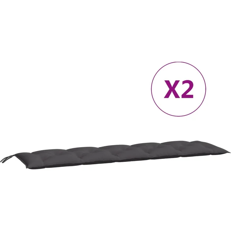 vidaXL Gartenbank-Auflagen 2 Stk. Anthrazit 180x50x7 cm Oxford-Gewebe 361716 – Bild 4