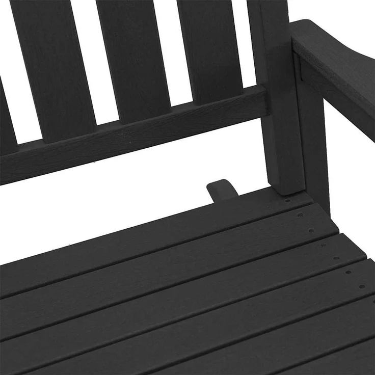 vidaXL Schaukelstuhl für den Garten Schwarz 92 x 70 x 108cm HDPE 42006615 – Bild 7