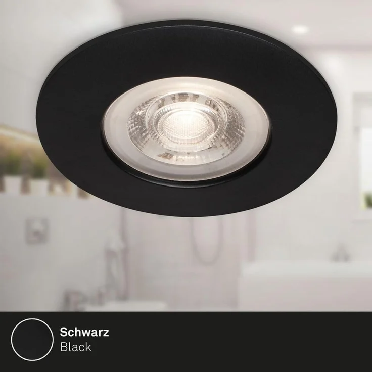 Briloner LED-Einbauleuchten Kulana 4er Set Mini 4,9W 480lm schwarz-matt – Bild 6