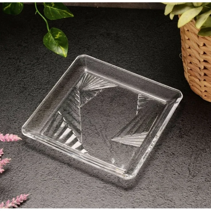 Pasabahce Madlen 2er Servierplatten aus Glas - quadratisch, 15 x 15 x 1,7 cm – Bild 2