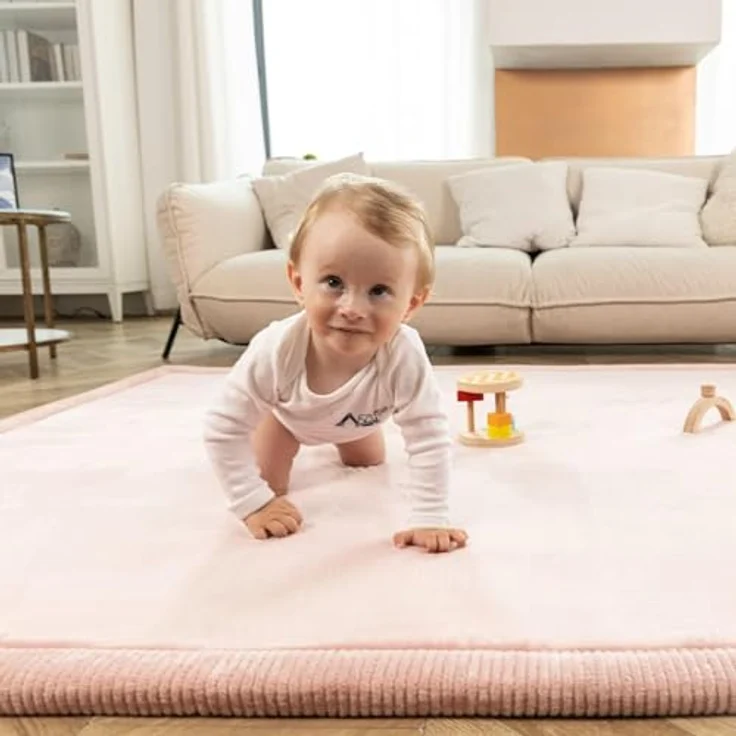 Hakuna Matte Kinderteppich mit Memory-Schaum, dicke & weiche Spielmatte 2,5 cm, Krabbelmatte, Höhe: 25 mm, Extra weich, Roll-_oder_faltbar, Hypoallergen, Schaumstoff – Bild 3