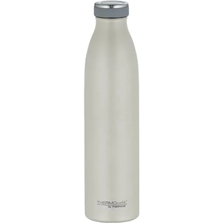 THERMOcafé by THERMOS TC BOTTLE beige matt 0,75l, Isolierflasche aus Edelstahl, kohlensäurefest, 12h heiß 24h kalt, Auslaufsicher, für Schule, Unterwegs & Büro – Bild 2