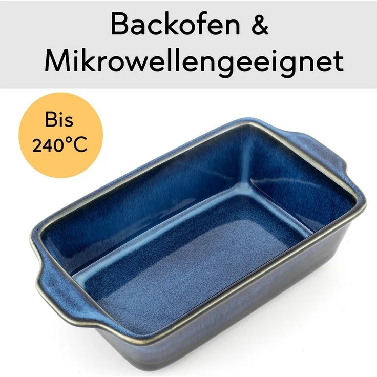 Hanseküche Auflaufform Auflaufform aus hochwertiger Keramik Auflaufform Groß, Keramik, (1-St), Kratzresitent, Hohe Wärmeisolierung – Bild 3