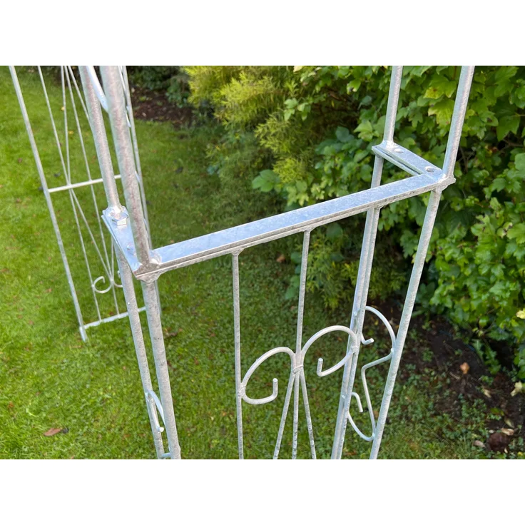 DanDiBo Rosenbogen Metall Verzinkt Massiv 140 cm Torbogen 96522 Wetterfest Rundbogen Volleisen Rankhilfe Gartenbogen Feuerverzinkt – Bild 3