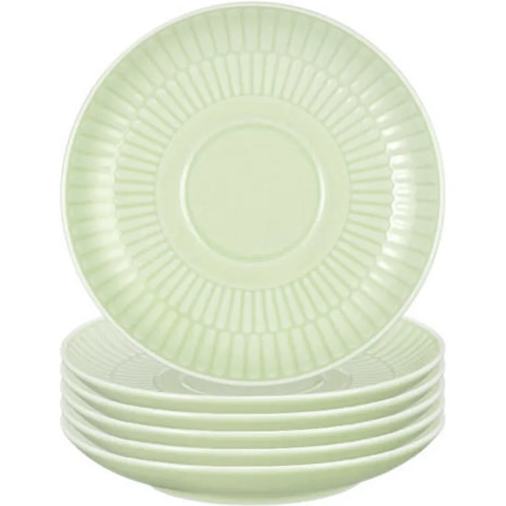 Seltmann Weiden Amina Kombi-Untertassen, Grün, Keramik, Ø 12 cm, 6er Set, spülmaschinen- und mikrowellengeeignet