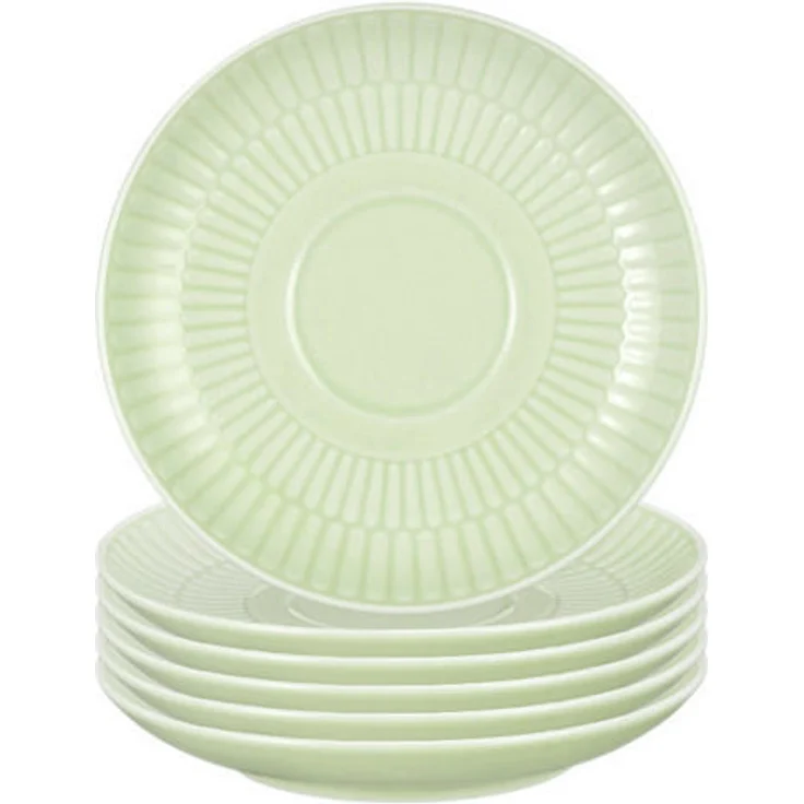 Seltmann Weiden Amina Kombi-Untertassen, Grün, Keramik, Ø 12 cm, 6er Set, spülmaschinen- und mikrowellengeeignet