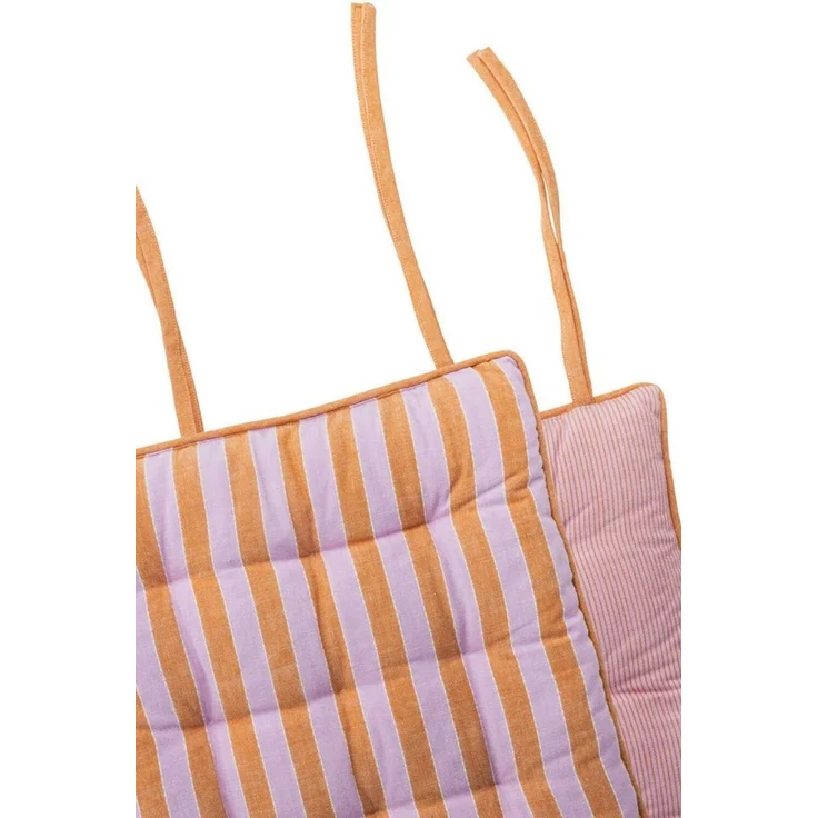 Tranquillo Sitzkissen VIVID LINES orange 40x40x4 cm Bio-Baumwoll-Bezug Bänder zum Fixieren – Bild 4
