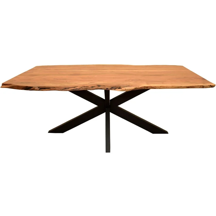 Baumkantentisch Catania - 160 x 90 cm - Akazienholz - Gestell Kreuz-Form – Bild 1