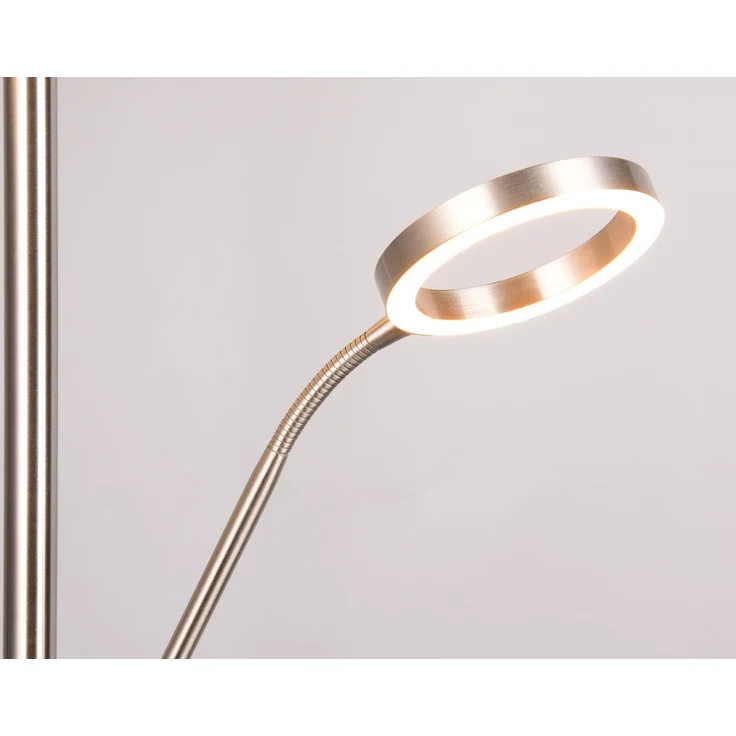 LED Stehlampe WILLIS Silber mit Leselampe, dimmbar & 3 Lichtfarben, 180cm groß – Bild 8