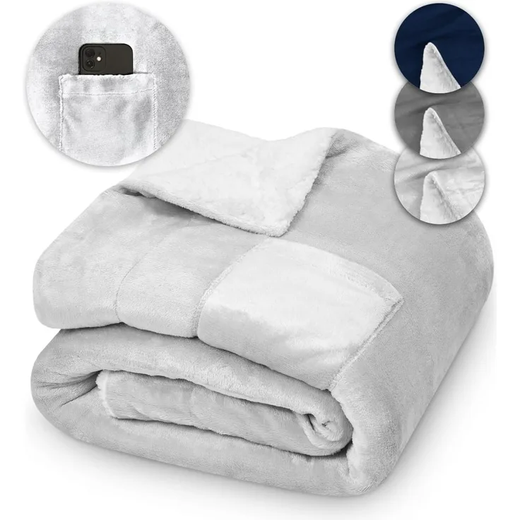 Sherpa Decke KAMI - 130 x 150 Dunkelgrau