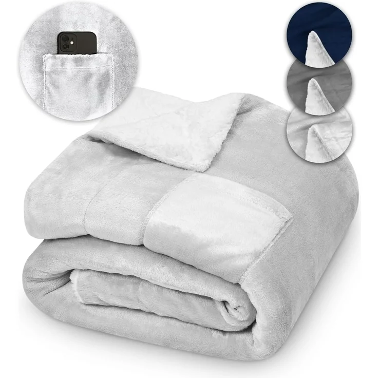 Sherpa Decke KAMI - 130 x 150 Dunkelgrau