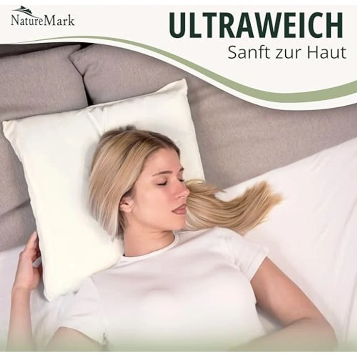 NatureMark Kissenbezüge 2er Pack Jersey Kissenbezug Kissenhülle, (2 Stück), Kissenhülle in vielen Größen und Farben (50 x 50 cm, Naturweiß) – Bild 5