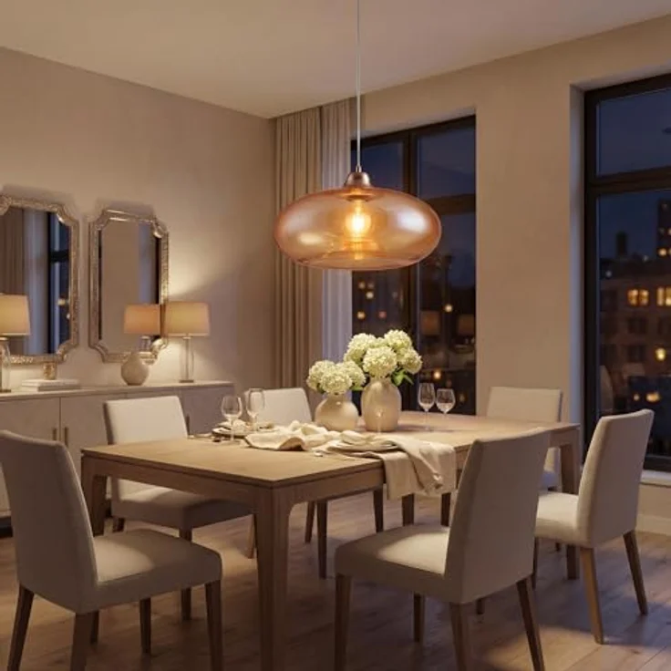 Pendelleuchte LA BURBUJA Ø40CM – Elegantes Glas in Bernstein für Ihr Zuhause – Bild 5