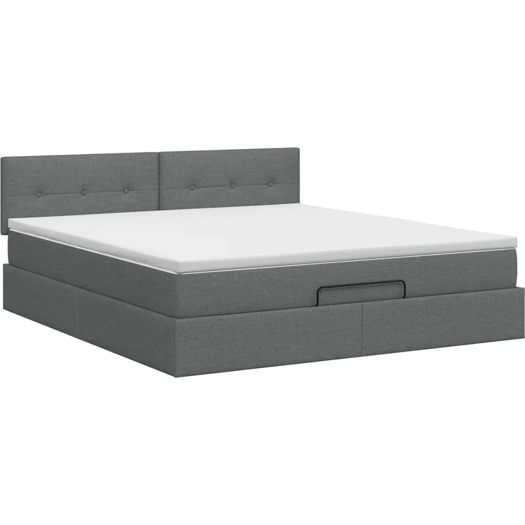 vidaXL Ottoman Bett mit Matratze Dunkelgrau 160 x 200 cm Stoff 3456338 – Bild 5