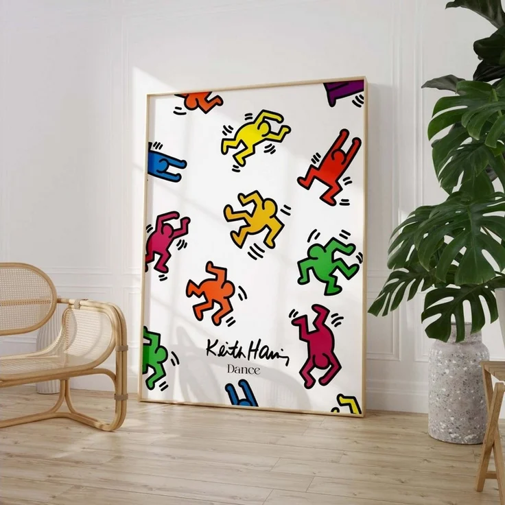 JUSTGOODMOOD Poster Tanzende Figuren Pop Art Bunte Street Art llustration Moderne Grafik K, (1 St) – Bild 3