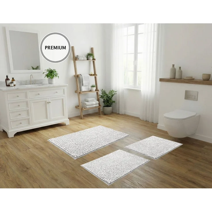 OTTO home Badematte Vanessa Chenille, Standard & Premium, 15mm oder 20mm, auch als 2er Set, rutschhemmend beschichtet, schnell trocknend, strapazierfähig, fußbodenheizungsgeeignet, Polyester, rechteckig, Uni Farben, besonders weich, flauschig, Badvorleger – Bild 3