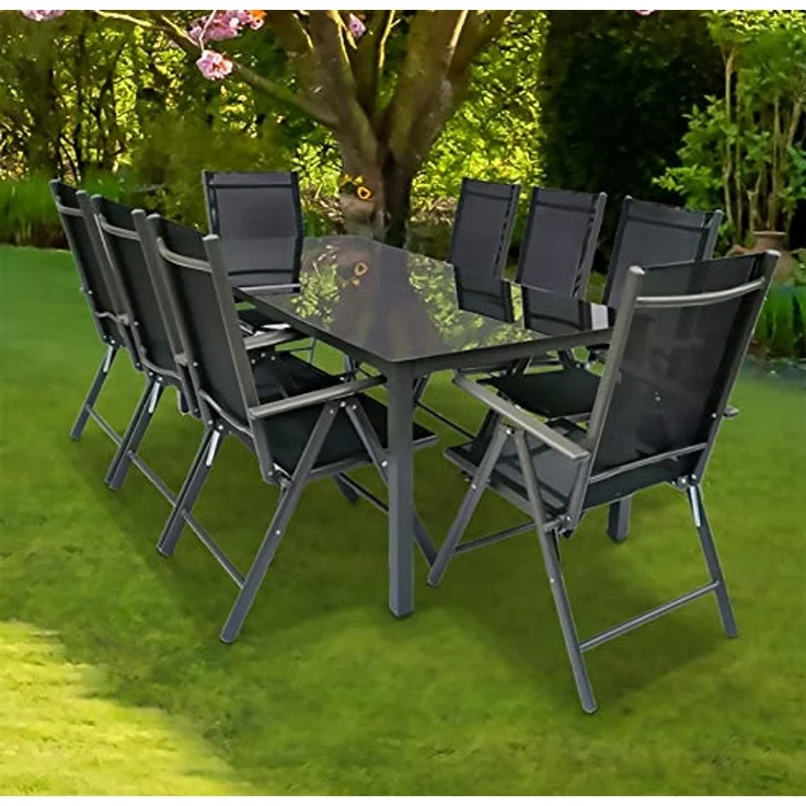 VCM Gartenmöbel-Set Miami 917332 Anthrazit H. 105 x B. 189 x T. 90 cm – Bild 6