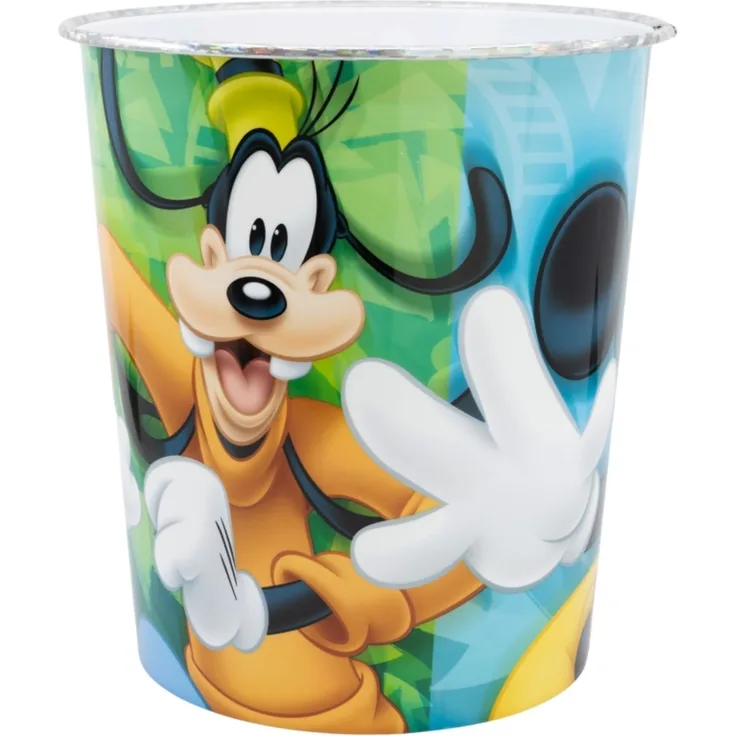 Papierkorb fürs Kinderzimmer aus Kunststoff Zeichentrickfiguren Motiv Ø21cm Micky/Donald/Goofy