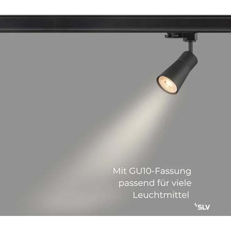 SLV PURI 2.0 Cone, 3~ Spot, GU10, 1x max. 6W, schwarz - Leuchten mit 3 Phasen Adapter 230V – Bild 3