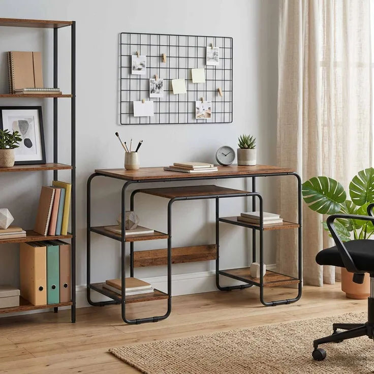 vidaXL Schreibtisch mit Stauraum Altholz 113,5 x 52 x 75,5 cm 8008036