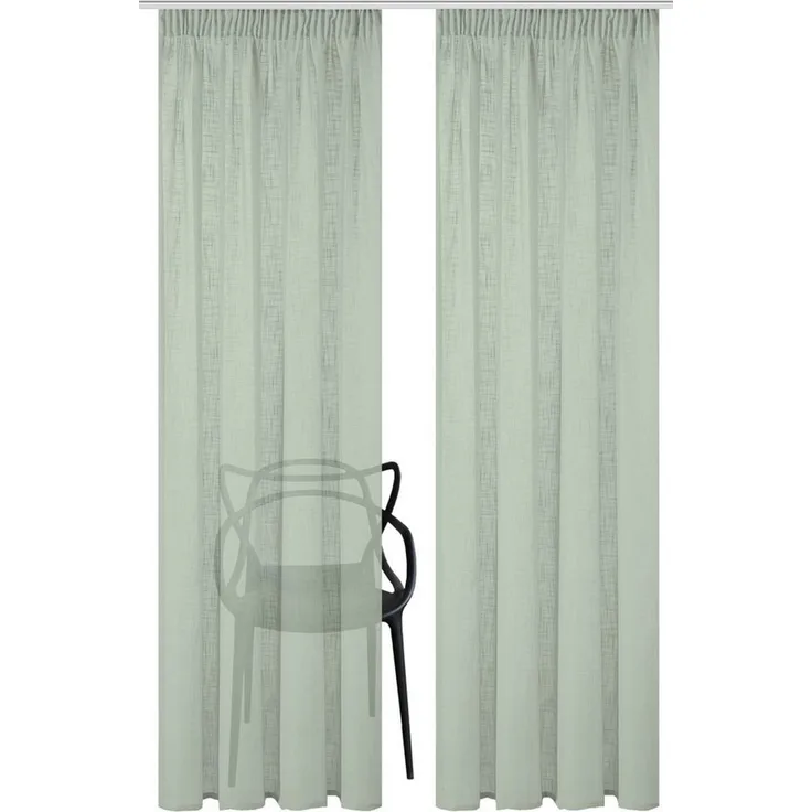 Home Basics Vorhang Softy 2Er Set Kombibandschal 245 x 140 cm 2x Fertigschal Salbei (2 St), Kunstfaser, 2x Fertigschal Salbei