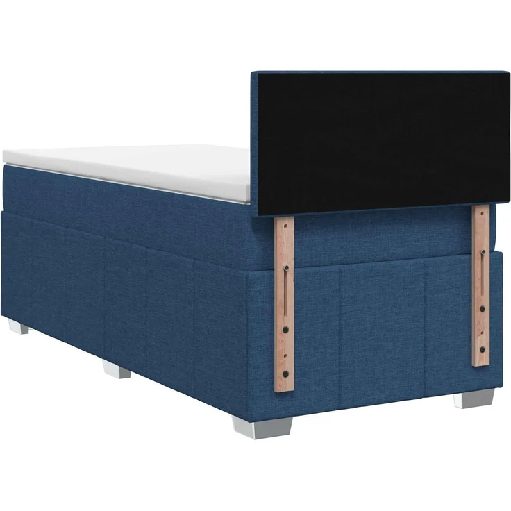 vidaXL Boxspringbett mit Matratze mit Kopfteil Blau 100 x 200 cm Stoff 3452613 – Bild 9