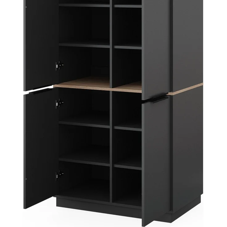 Kleiderschrank Betti Anthrazit/Sonoma 82 x 179 cm mit 4 Türen Vicco – Bild 6