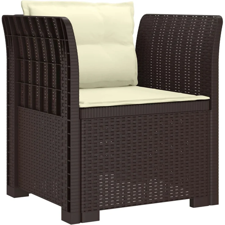 vidaXL 1-Sitzer Sessel mit Kissen Rattan-Look PP Braun 8011872 – Bild 2