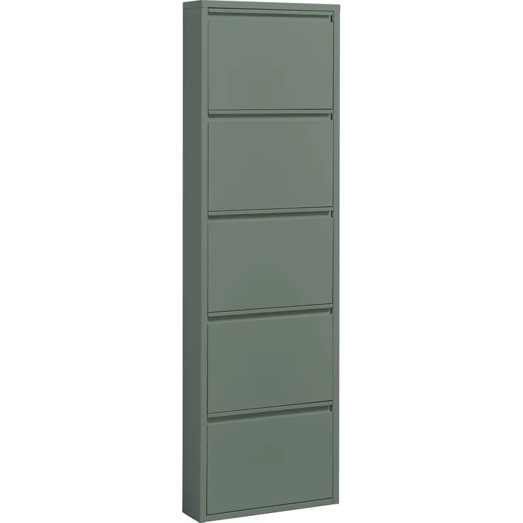 Schuhkipper >Bert< 5 Klappen, 10 paar Schuhe, in salbei, Metall - 51x170x16cm (BxHxT)