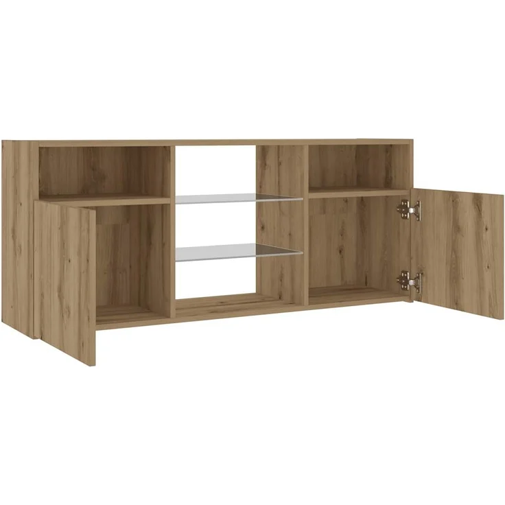 vidaXL TV-Schrank mit LED-Leuchten Artisan-Eiche 120x30x50 cm 856352 – Bild 9