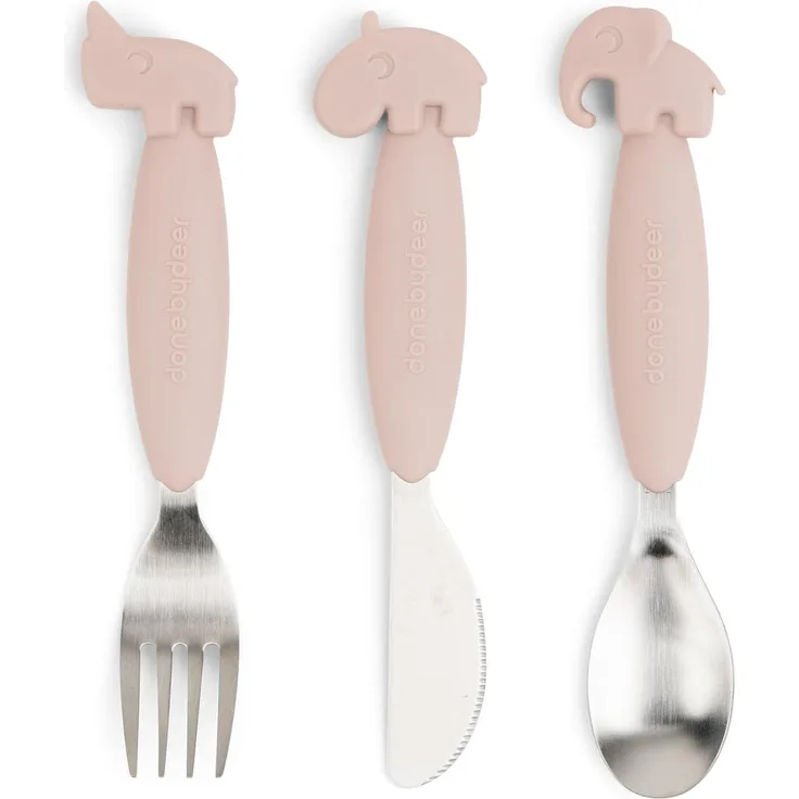 Easy-grip cutlery set Deer friends Powder 1126861
