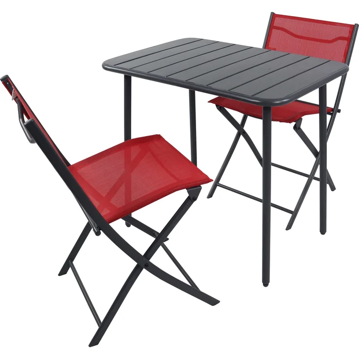 VCM Gartenmöbel-Set Sumila 920514 Rot H. 79 x B. 80 x T. 55 cm – Bild 2