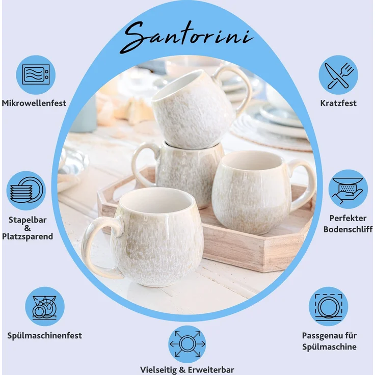 SÄNGER Kaffeebecher Set Santorini 4 teilig – Bild 5