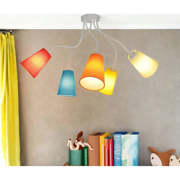 Licht-Erlebnisse Deckenleuchte WIRE, ohne Leuchtmittel, Deckenlampe Bunt flexible Arme stylisch Kinderzimmer Lampe