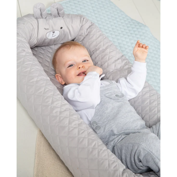 roba Babylounge 'roba Style' - Kuschelnest mit Häschen-Gesicht Sammy - Wickelauflage - Grau – Bild 2