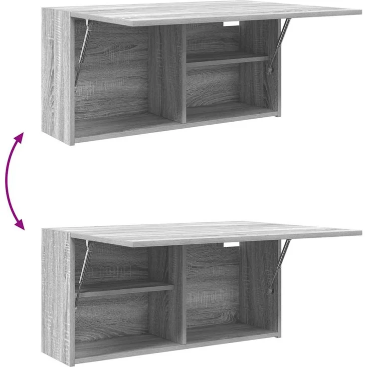 vidaXL Bad-Wandschrank Grau Sonoma 80x25x40 cm Holzwerkstoff 860090 – Bild 8