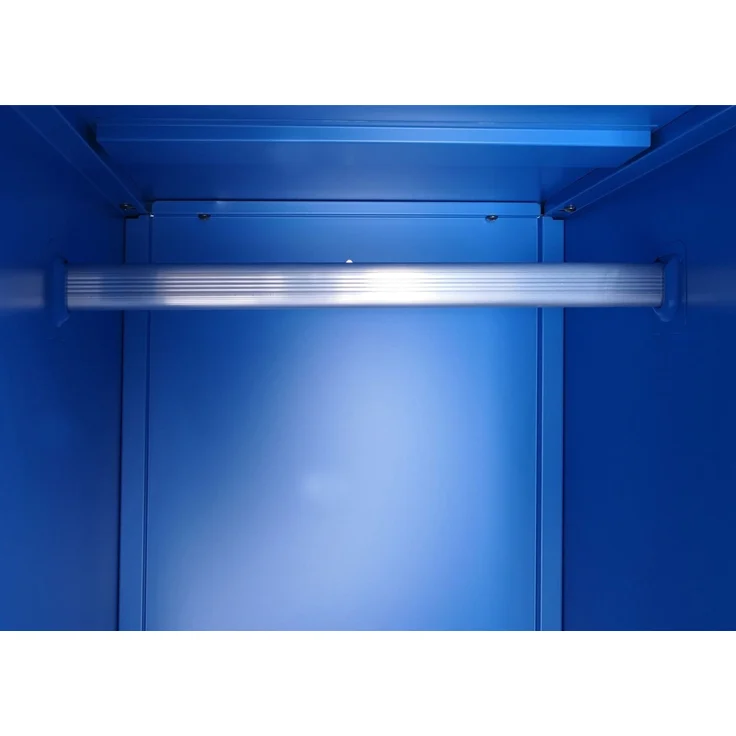 Spind HWC-P63, Schließfach Wertfachschrank Schließfachschrank Tür Kleiderstange, 90x38x45cm Stahl ~ blau – Bild 5