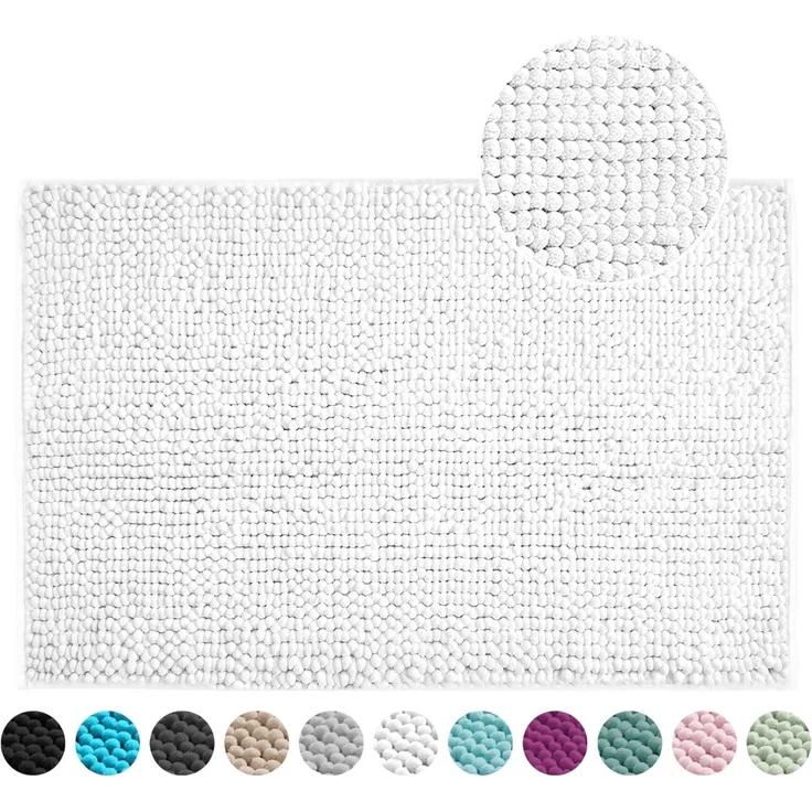 OTTO home Badematte Vanessa Chenille, Standard & Premium, 15mm oder 20mm, auch als 2er Set, rutschhemmend beschichtet, schnell trocknend, strapazierfähig, fußbodenheizungsgeeignet, Polyester, rechteckig, Uni Farben, besonders weich, flauschig, Badvorleger – Bild 1