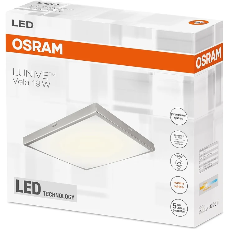 Osram LED Wand- und Deckenleuchte, Leuchte für Innenanwendungen, Warmweiß, 305,0 mm x 305,0 mm x 75,0 mm, Lunive Vela – Bild 5