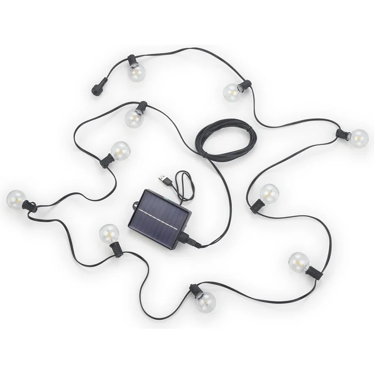 Outdoor Lichterkette per Solar & USB aufladbar mit Netzstecker, Länge 5,7 Meter – Bild 2