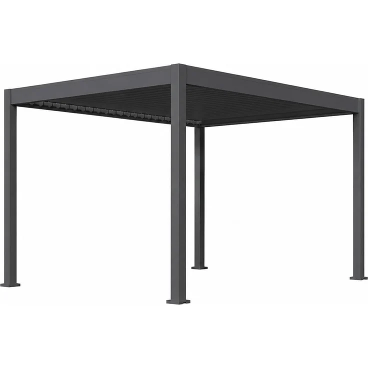 Weide E-Deluxe Plus elektrische Pergola Voll-Aluminium 3x4m mit Lamellendach anthrazit – Bild 1