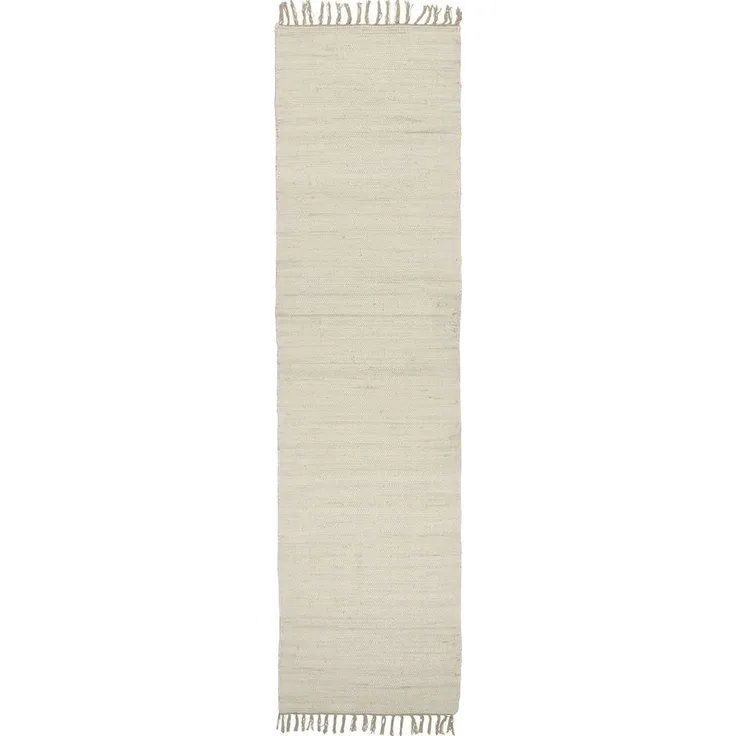 Ib Laursen - Teppich Läufer Wohnraum 60x250cm Baumwolle Creme 65031-01