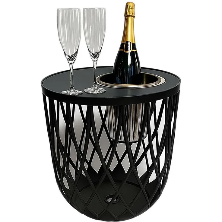 COOTAB Cooler Table DUBAI 4-in-1 Loungetisch mit Edelstahl-Weinkühler