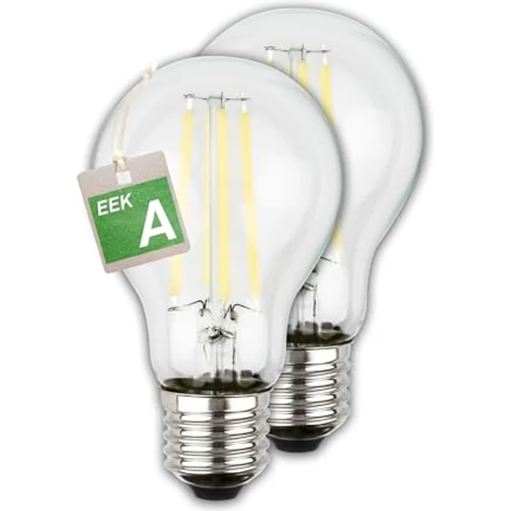 Briloner LED-Leuchtmittel Birne E27, 4W klar, 3000K, 840 lm, EEK A, 2er Pack – Bild 1